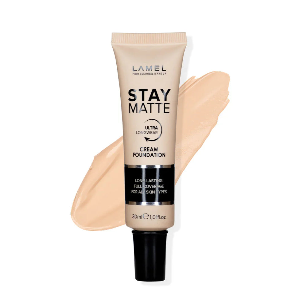 Lamel Foundation Stay Matte №401-Porcelain 4pc Set + 1 Full Size Product Worth 25% Value Free