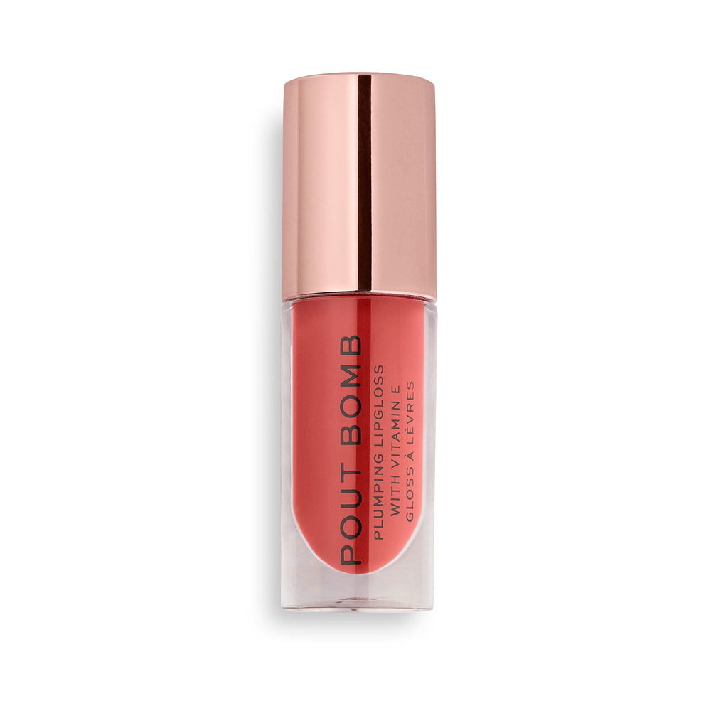 Revolution Pout Bomb Plumping Gloss Peachy Coral 4pc Set + 1 Full Size Product Worth 25% Value Free