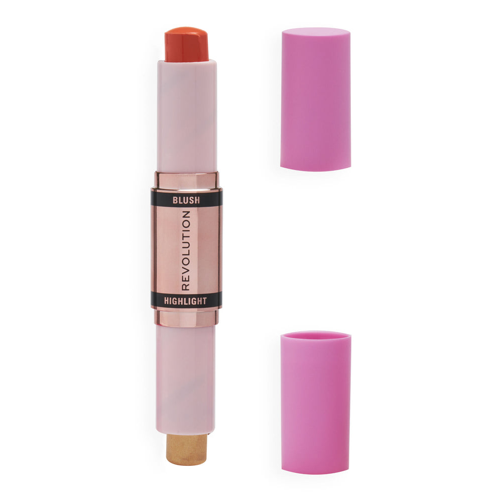 Makeup Revolution Blush & Highlight Stick Coral Dew 4pc Set + 1 Full Size Product Worth 25% Value Free