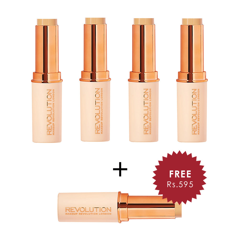 Makeup Revolution Fast Base Stick Foundation F7 4pc Set + 1 Full Size Product Worth 25% Value Free