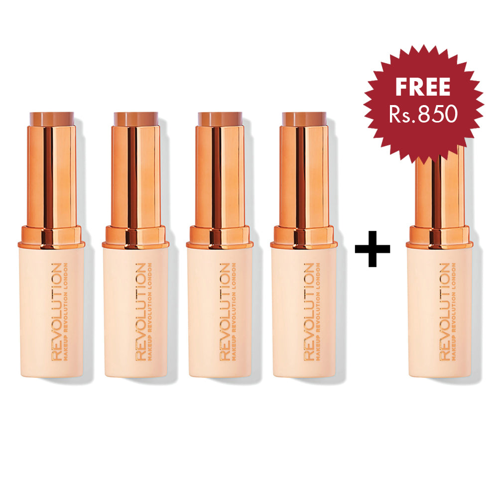 Makeup Revolution Fast Base Stick Foundation F13 4pc Set + 1 Full Size Product Worth 25% Value Free