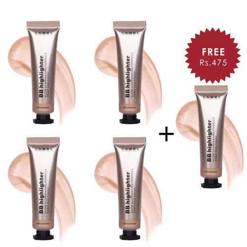 LAMEL BB Highlighter №402 Sunstone 4pc Set + 1 Full Size Product Worth 25% Value Free