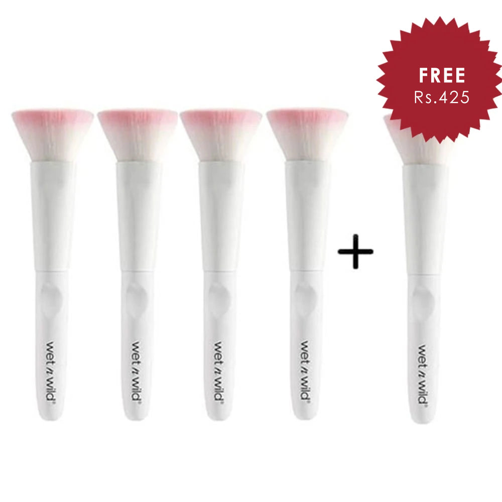 Wet N Wild Flat Top Brush 4pc Set + 1 Full Size Product Worth 25% Value Free