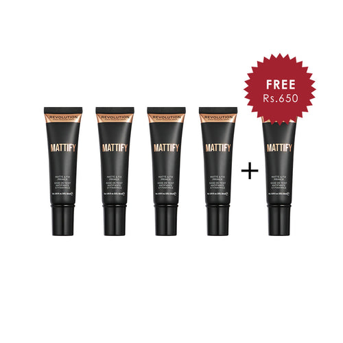 Revolution Mattify Primer 4pc Set + 1 Full Size Product Worth 25% Value Free