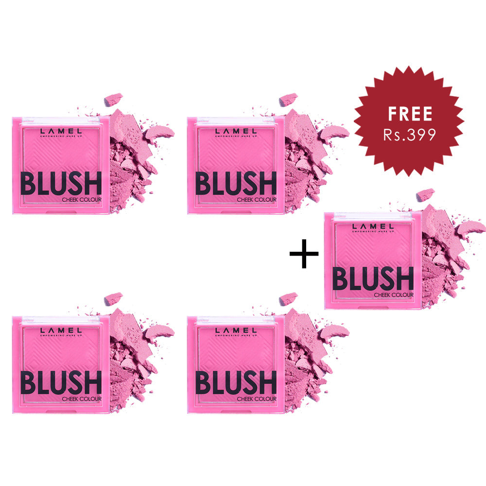 LAMEL Blush cheek colour №406 Pitaya 4pc Set + 1 Full Size Product Worth 25% Value Free