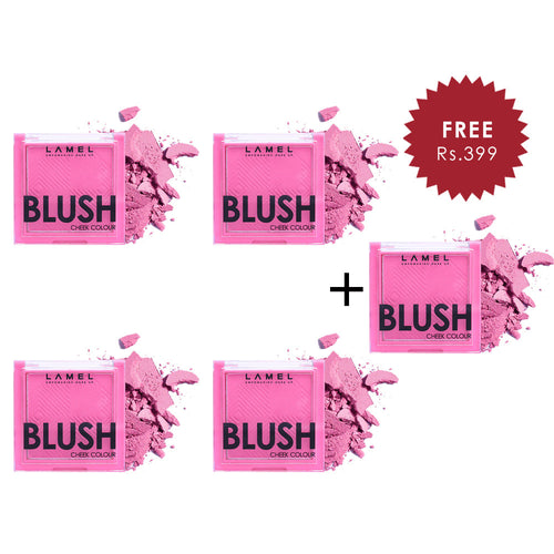 LAMEL Blush cheek colour №406 Pitaya 4pc Set + 1 Full Size Product Worth 25% Value Free