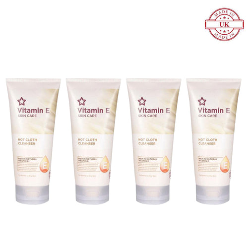 Superdrug Vitamin E Hot Cloth Cleanser with Muslin Cloth 200ml 4Pcs Set