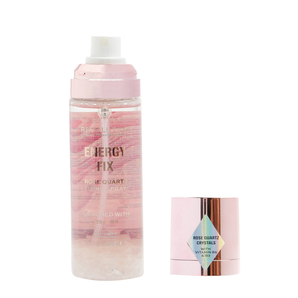 Makeup Revolution Crystal Aura Fixing Spray Energy Fix Rose Quartz 4pc Set + 1 Full Size Product Worth 25% Value Free