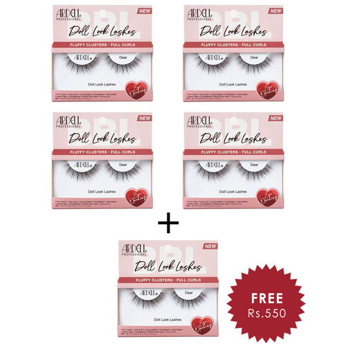 Ardell Doll Look Lashes Dear 4pc Set + 1 Full Size Product Worth 25% Value Free