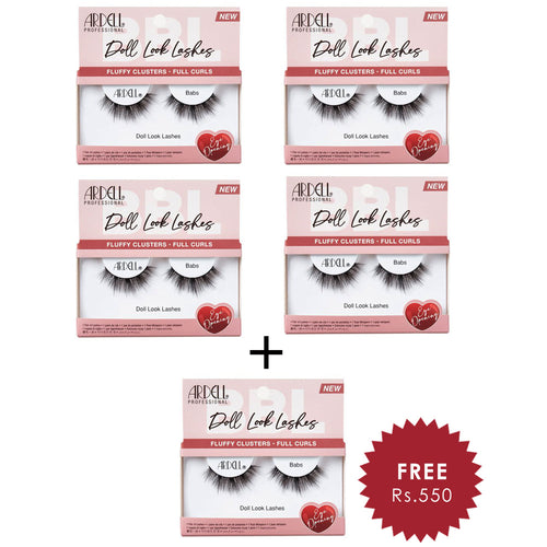 Ardell Doll Look Lashes Babs 4pc Set + 1 Full Size Product Worth 25% Value Free