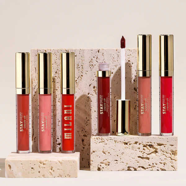 Milani Stay Put Liquid Lip Longwear Lipstick Unhinged 4pc Set + 1 Full Size Product Worth 25% Value Free