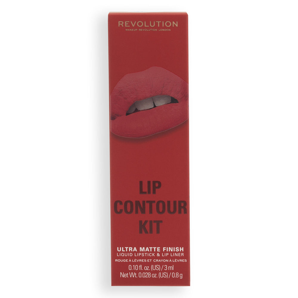 Makeup Revolution Lip Contour Kit Sassy Red 4pc Set + 1 Full Size Product Worth 25% Value Free