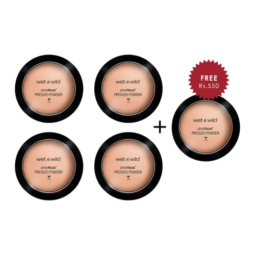 Wet N Wild Photo Focus Pressed Powder -Tan Beige 4pc Set + 1 Full Size Product Worth 25% Value Free