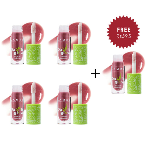 Lamel Crystal Lip Gloss Dazzle Glow 404-You-Can 4pc Set + 1 Full Size Product Worth 25% Value Free