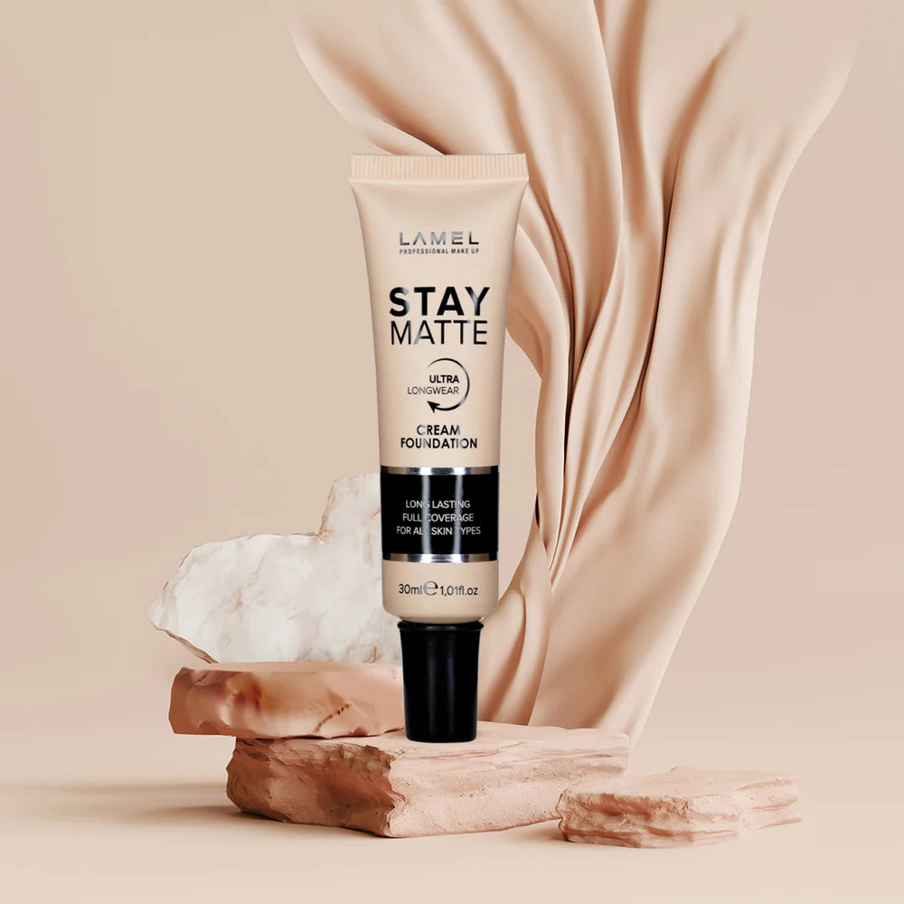 Lamel Foundation Stay Matte №402-Beige 4pc Set + 1 Full Size Product Worth 25% Value Free