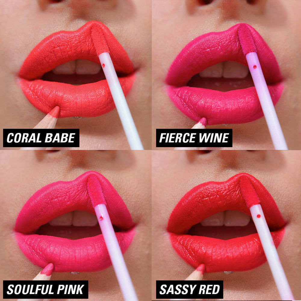 Makeup Revolution Lip Contour Kit Soulful Pink 4pc Set + 1 Full Size Product Worth 25% Value Free