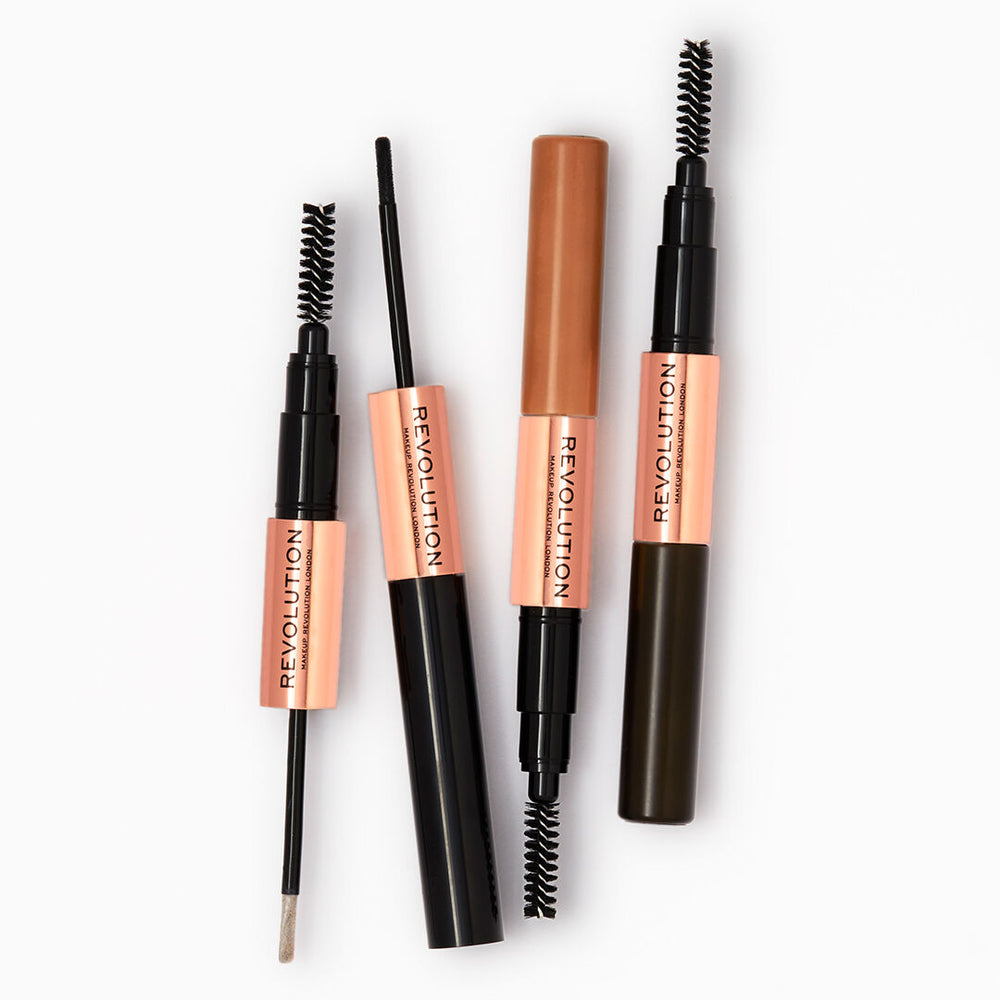 Makeup Revolution Colour Adapt Brow Tint Dark Brown 4pc Set + 1 Full Size Product Worth 25% Value Free
