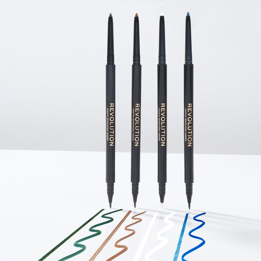 Makeup Revolution Felt & Kohl Eyeliner Green 4pc Set + 1 Full Size Product Worth 25% Value Free