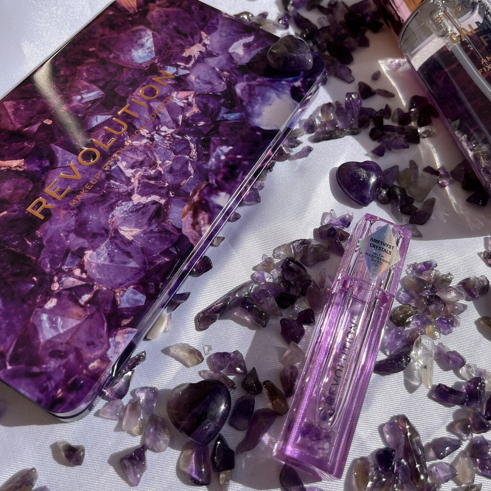 Makeup Revolution Crystal Aura Lip Oil Amethyst 4pc Set + 1 Full Size Product Worth 25% Value Free