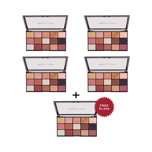 Makeup Revolution Reloaded Eyeshadow Palette Affection 4Pcs Set + 1 Full Size Product Worth 25% Value Free