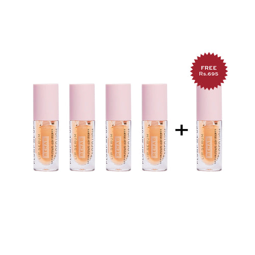 Revolution Rehab Plump Me Up Lip Serum Orange Glaze 4pc Set + 1 Full Size Product Worth 25% Value Free