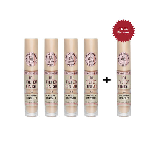 Makeup Revolution IRL Filter Finish Concealer C2 4pc Set + 1 Full Size Product Worth 25% Value Free