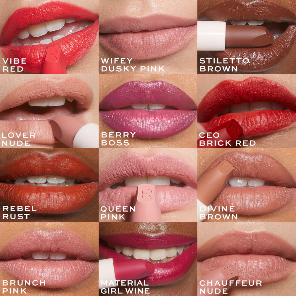 Makeup Revolution Lip Allure Soft Satin Lipstick Vibe Red 4pc Set + 1 Full Size Product Worth 25% Value Free