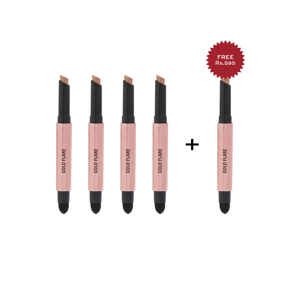 Makeup Revolution Lustre Wand Shadow Stick Gold Flare 4pc Set + 1 Full Size Product Worth 25% Value Free