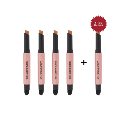 Makeup Revolution Lustre Wand Shadow Stick Obsessed Bronze 4pc Set + 1 Full Size Product Worth 25% Value Free