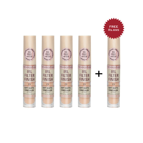 Makeup Revolution IRL Filter Finish Concealer C9 4pc Set + 1 Full Size Product Worth 25% Value Free