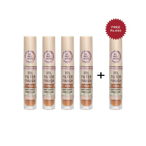 Makeup Revolution IRL Filter Finish Concealer C13.2 4pc Set + 1 Full Size Product Worth 25% Value Free