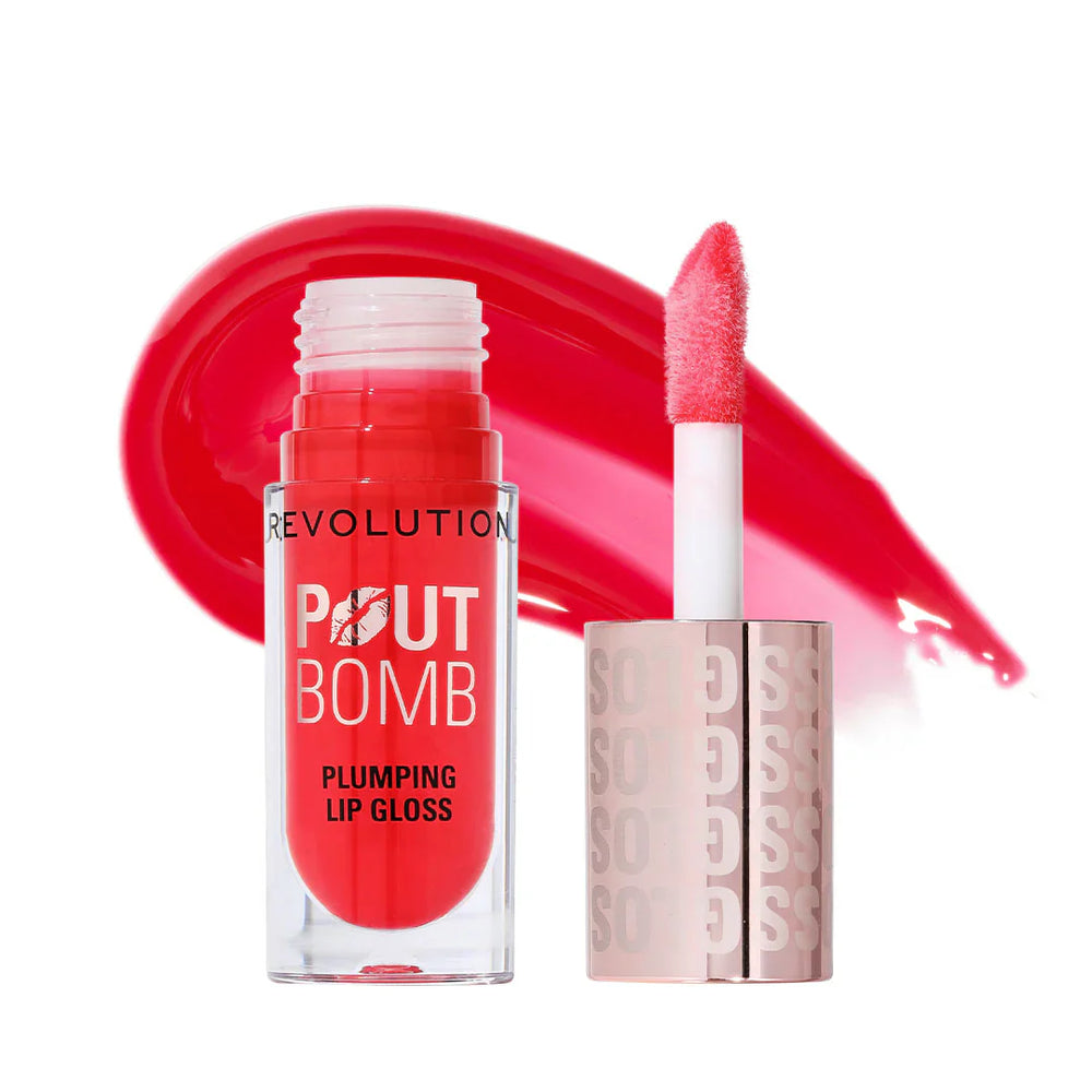 Revolution Pout Bomb Plumping Cherry Sheer Red 4pc Set + 1 Full Size Product Worth 25% Value Free