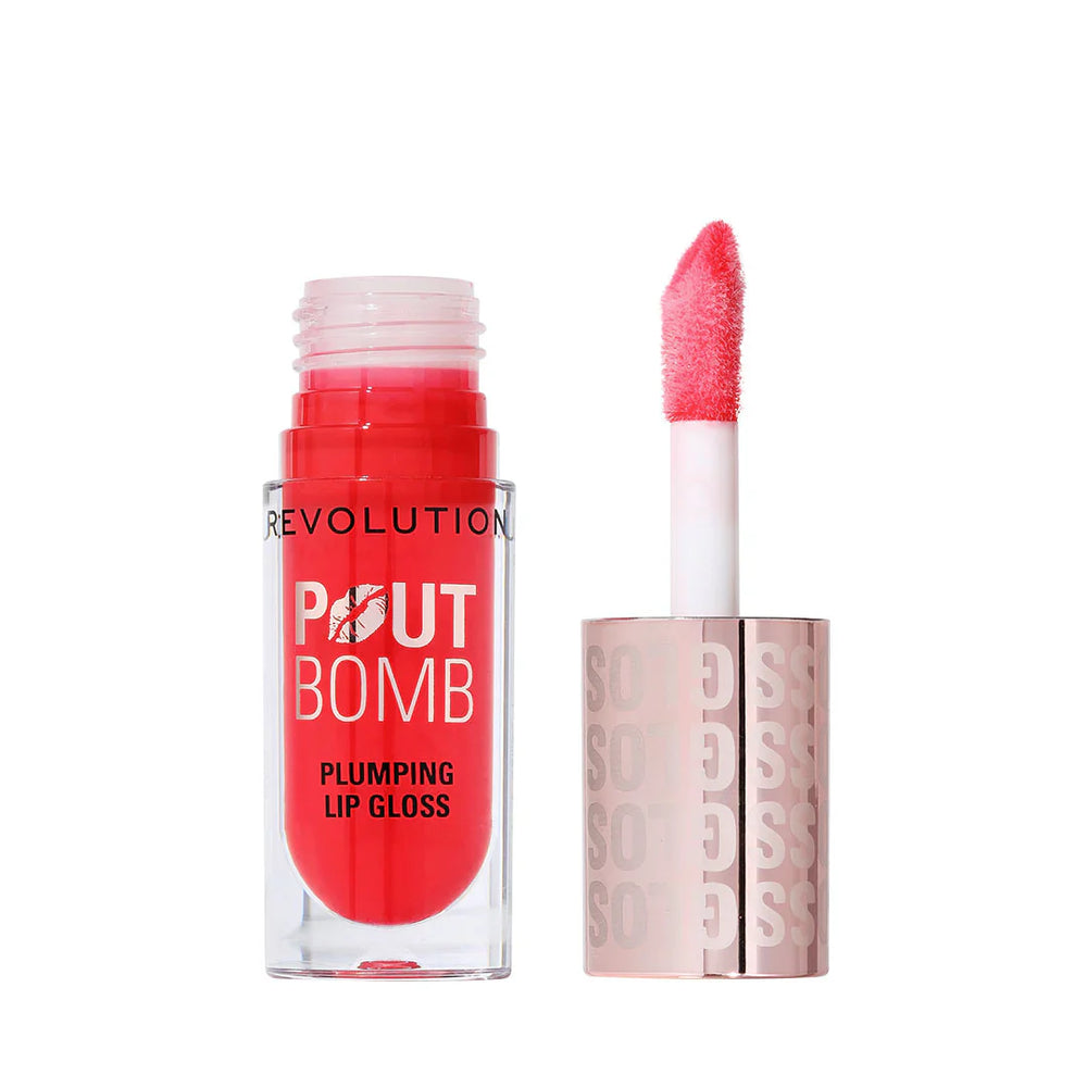 Revolution Pout Bomb Plumping Cherry Sheer Red 4pc Set + 1 Full Size Product Worth 25% Value Free