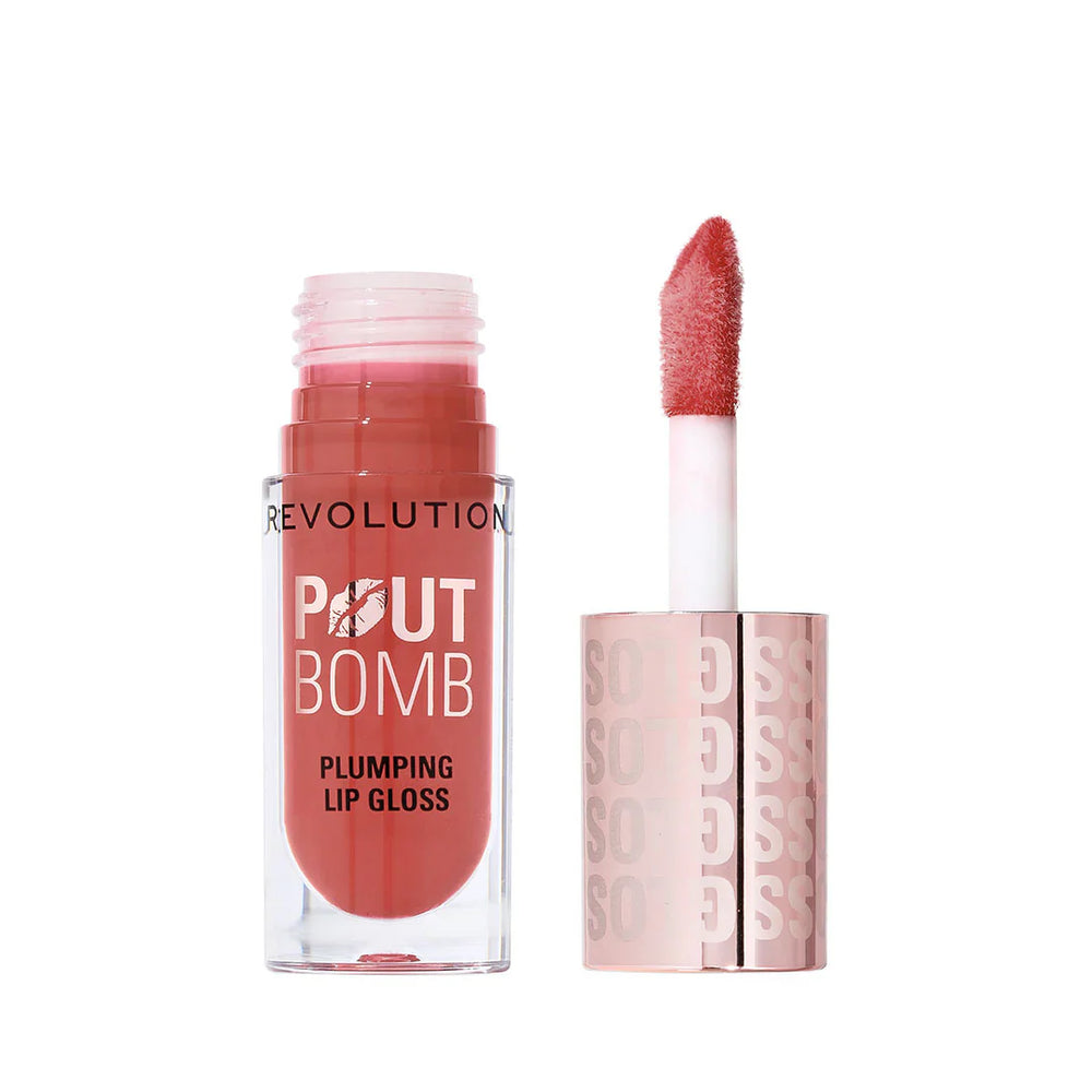 Revolution Pout Bomb Plumping Melba Warm Peach 4pc Set + 1 Full Size Product Worth 25% Value Free