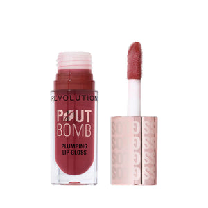 Revolution Pout Bomb Plumping Gloss Rosewood Rose Pink 4pc Set + 1 Full Size Product Worth 25% Value Free