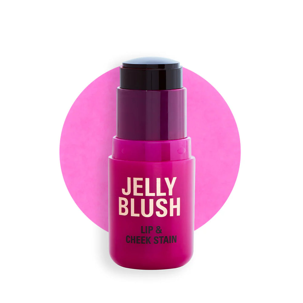 Revolution Jelly Blush Stick Lip and Cheek Stain Cherry Red 4pc Set + 1 Full Size Product Worth 25% Value Free