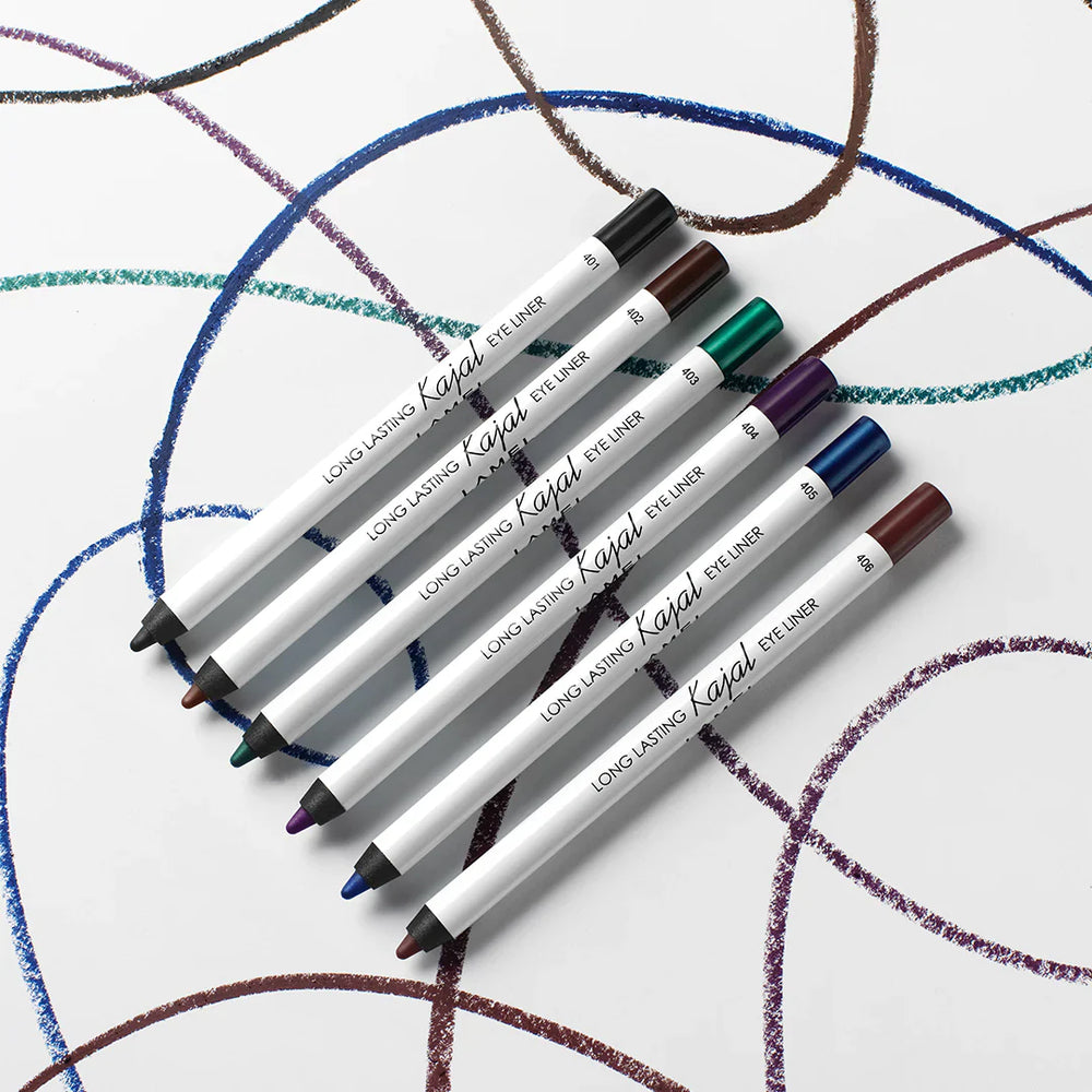 Lamel Long Lasting Kajal Eye Liner №405-Indigo 4pc Set + 1 Full Size Product Worth 25% Value Free