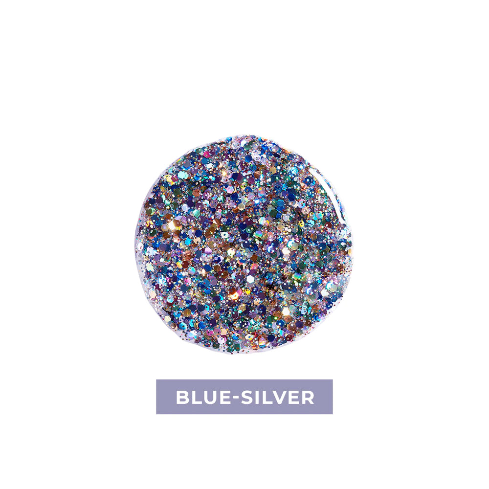 Lamel Insta Glitter Bomb №401-Blue-Silver 4pc Set + 1 Full Size Product Worth 25% Value Free