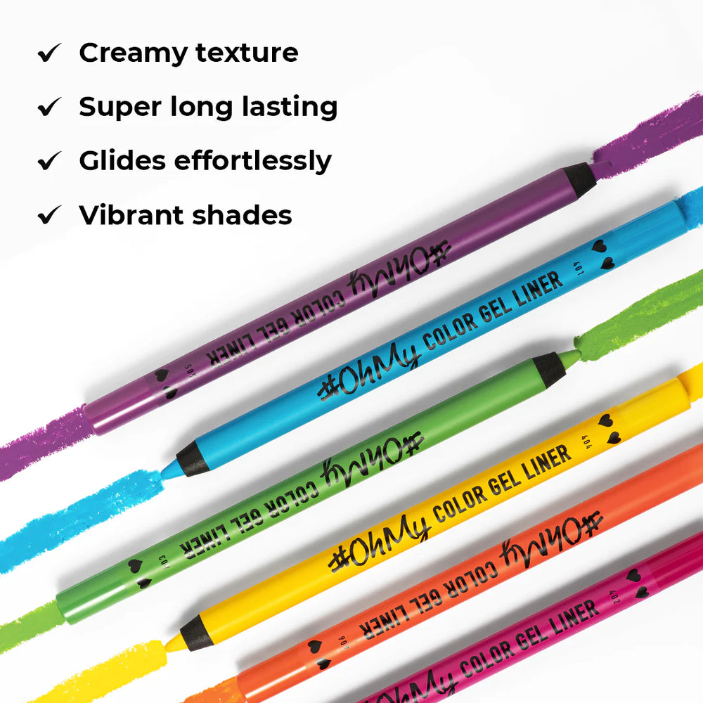 Lamel Long Lasting Oh My Color Gel Eye Liner №405-Violet 4pc Set + 1 Full Size Product Worth 25% Value Free