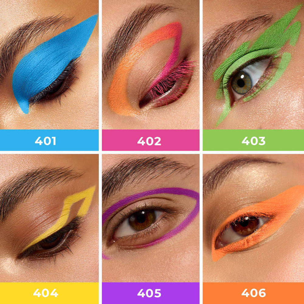 Lamel Long Lasting Oh My Color Gel Eye Liner №406-Orange 4pc Set + 1 Full Size Product Worth 25% Value Free