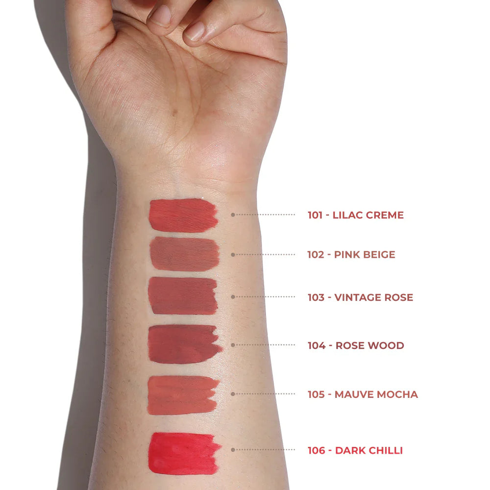 LN PRO Matte Lip Fluid Rosewood-104 4pc Set + 1 Full Size Product Worth 25% Value Free