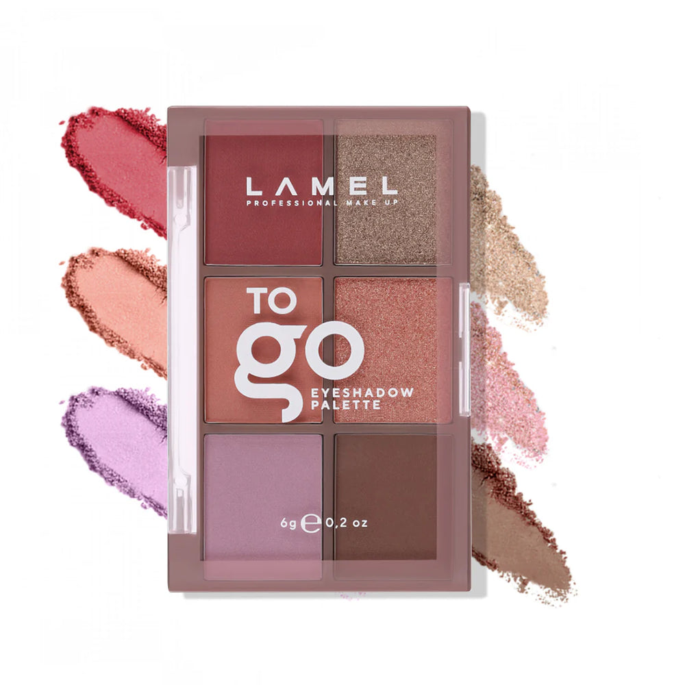 Lamel To Go Eyeshadow Palette №404  Burgundy 4pc Set + 1 Full Size Product Worth 25% Value Free