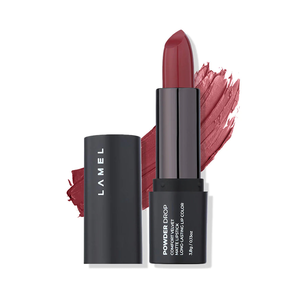 Lamel Powder Drop Matte Lipstick 404 Rosewood  4pc Set + 1 Full Size Product Worth 25% Value Free