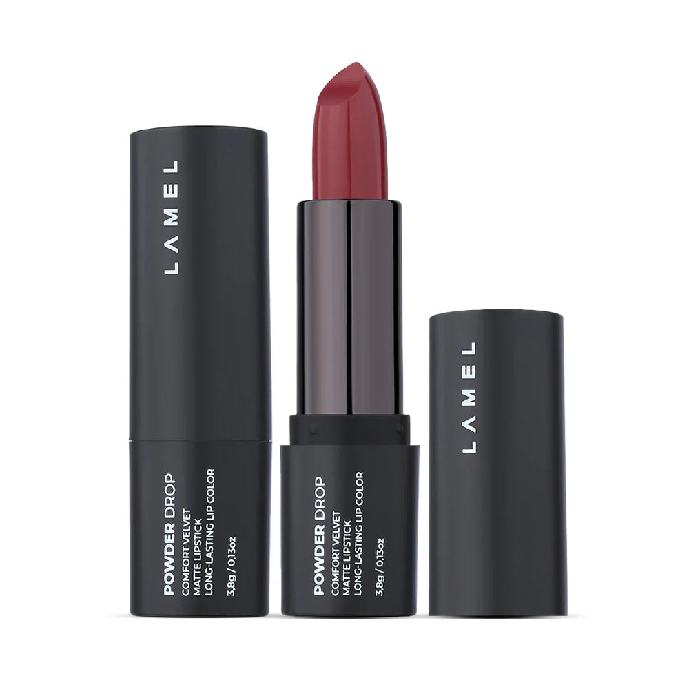 Lamel Powder Drop Matte Lipstick 404 Rosewood  4pc Set + 1 Full Size Product Worth 25% Value Free