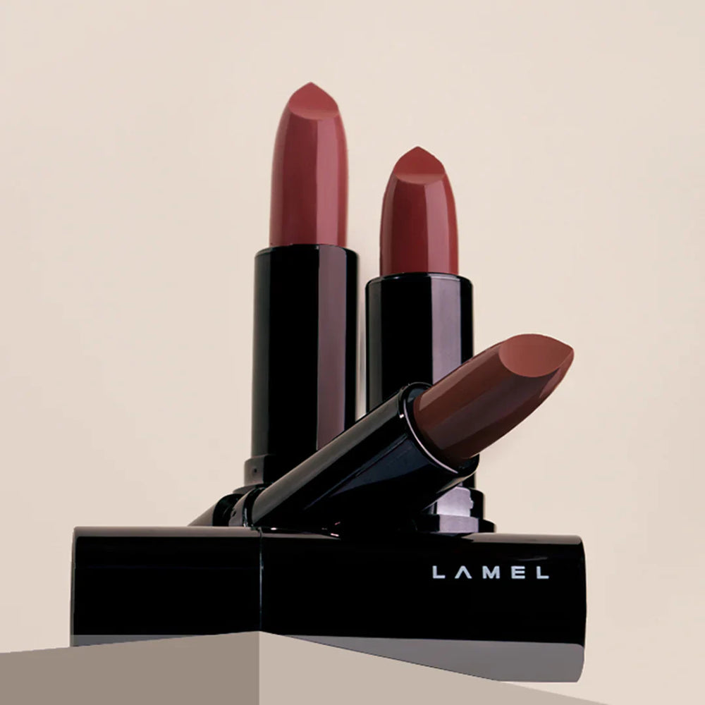 Lamel Silk Cover Silky Cream Lipstick 401 Mocha Nude  4pc Set + 1 Full Size Product Worth 25% Value Free