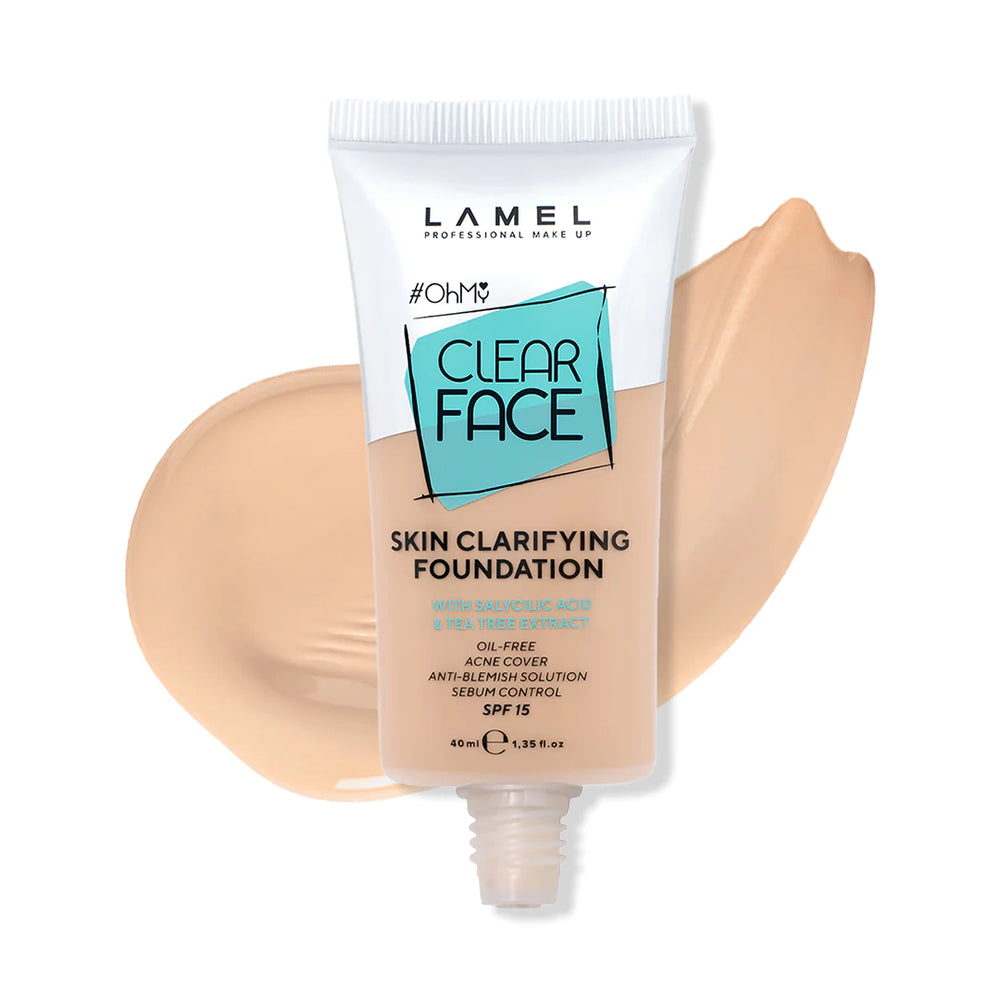 Lamel Oh My Clear Face Foundation Spf15 403 Neutral 4pc Set + 1 Full Size Product Worth 25% Value Free