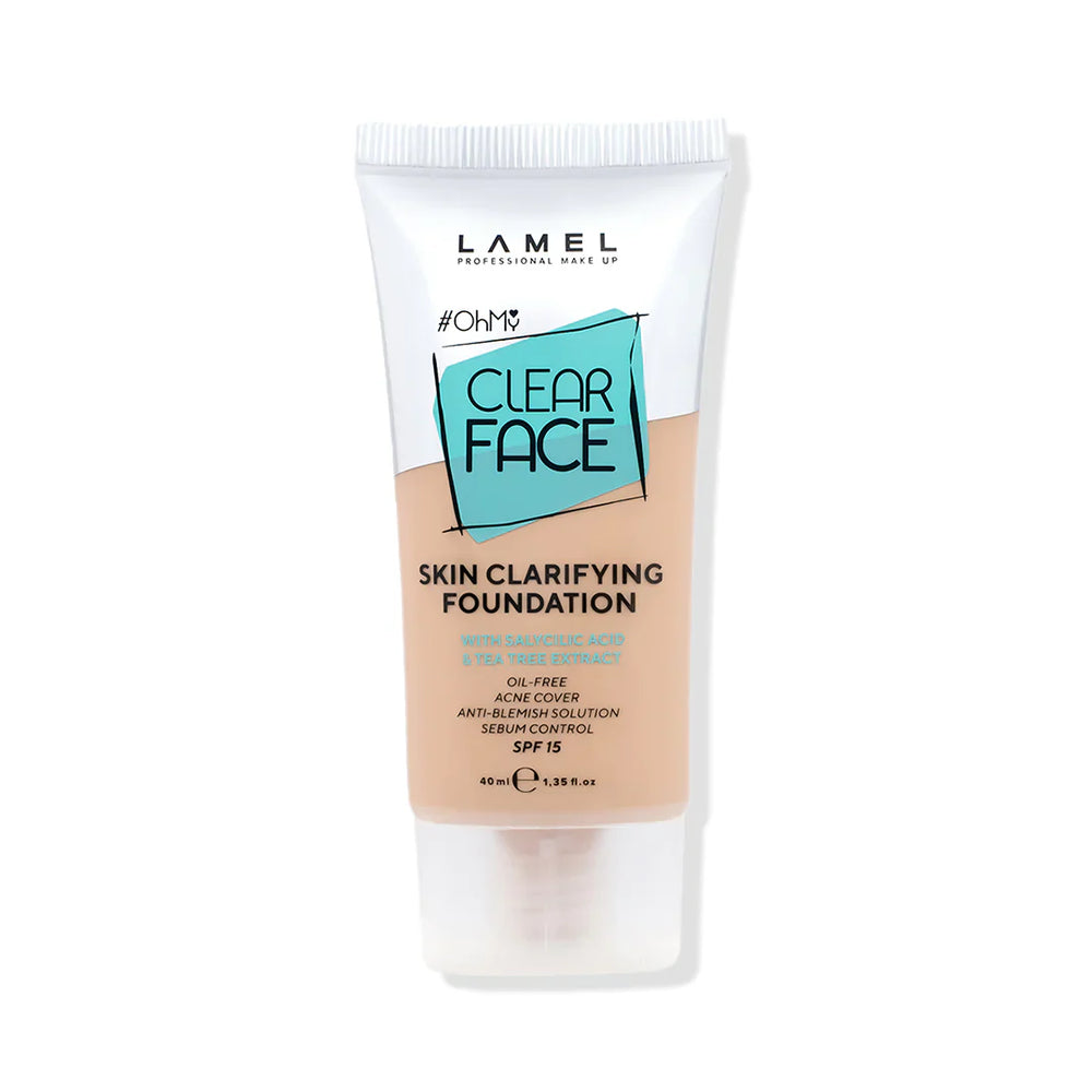 Lamel Oh My Clear Face Foundation Spf15 403 Neutral 4pc Set + 1 Full Size Product Worth 25% Value Free