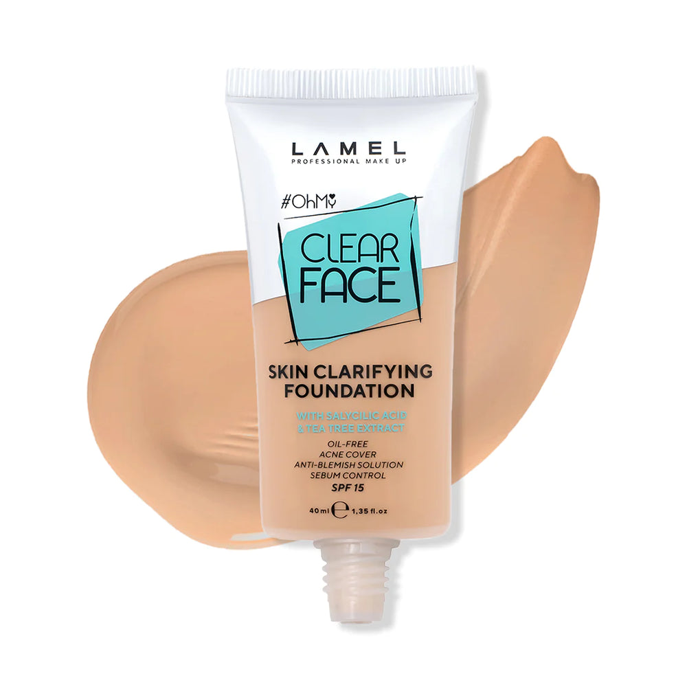 Lamel Oh My Clear Face Foundation Spf15 404 Custard 4pc Set + 1 Full Size Product Worth 25% Value Free