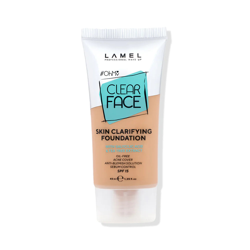 Lamel Oh My Clear Face Foundation Spf15 405 Buff Beige 4pc Set + 1 Full Size Product Worth 25% Value Free