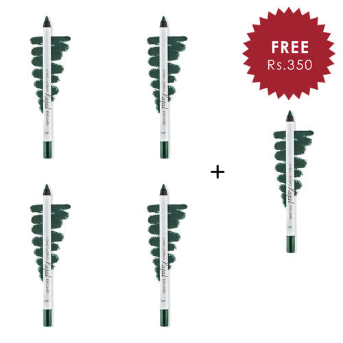 Lamel Long Lasting Kajal Eye Liner №403-Green 4pc Set + 1 Full Size Product Worth 25% Value Free